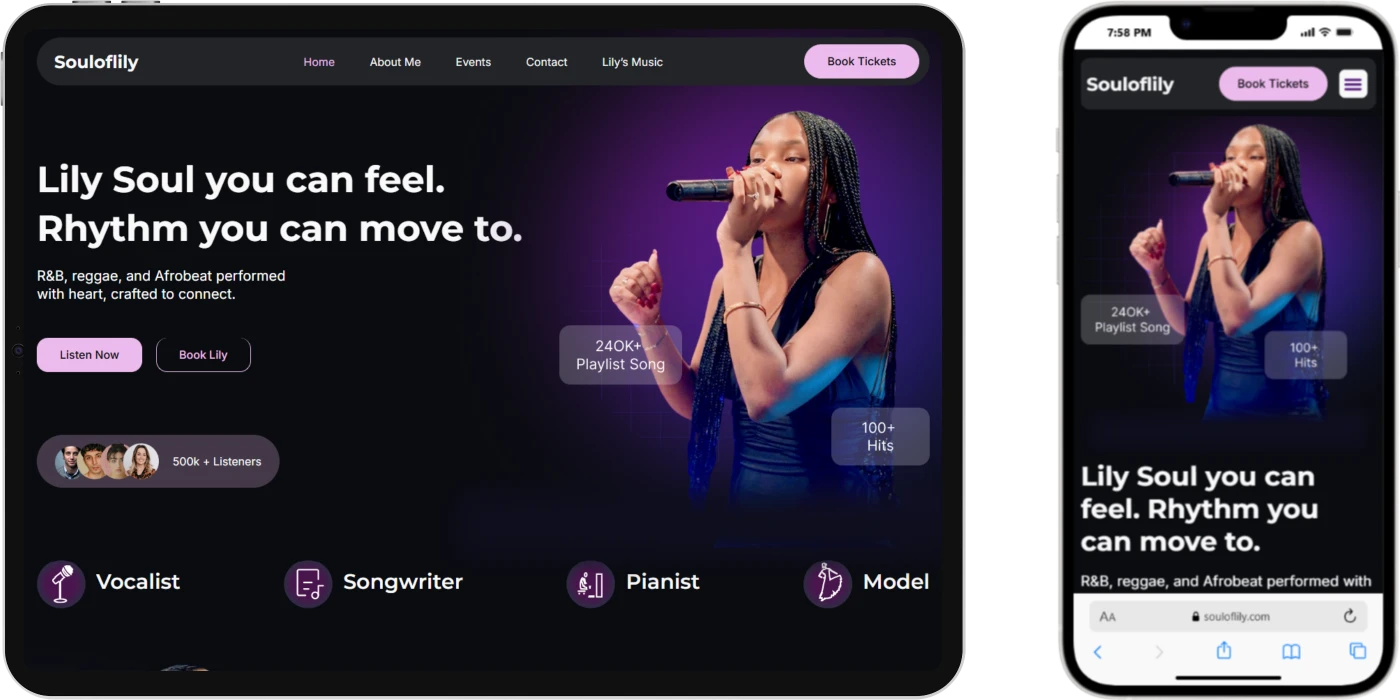 Singer's Portfolio Website